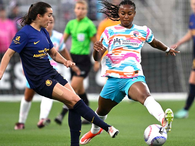 San Diego Wave FC forward Jaedyn Shaw (11) scored first against Utah Royals FC. Photo by Orlando Ramirez-USA TODAY Sports